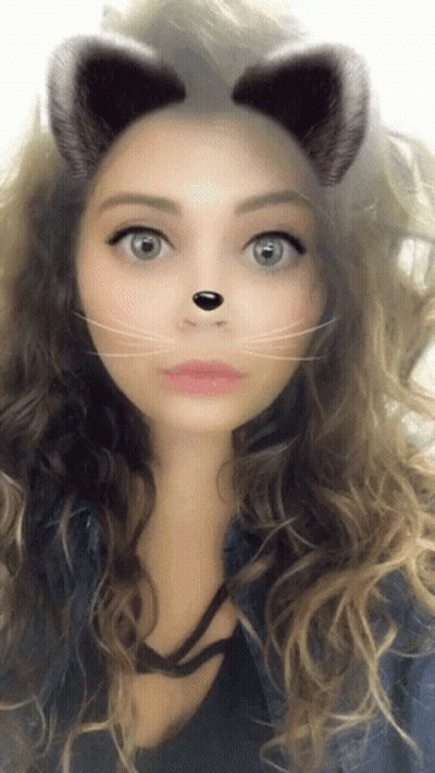 Woman With Cat Ears And Nose GIF