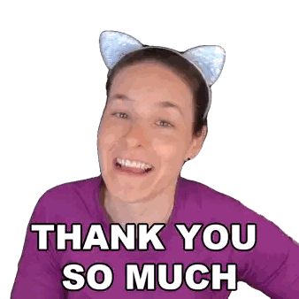 Woman With Cat Ears Thanks You So Much Sticker