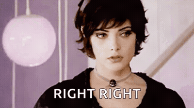 Woman With Choker Saying Right Right Beside Pink Ball GIF