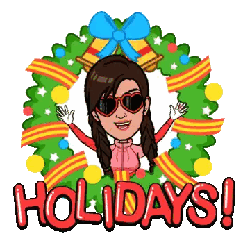 Woman With Christmas Wreath Holidays Sticker