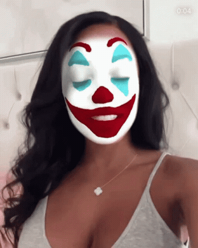 Woman With Clown Face At 4:04 GIF