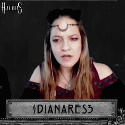 Woman With Crescent Moon Behind Dianares3 Sign GIF