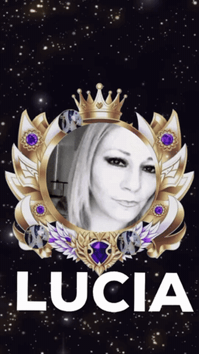 Woman With Crown And Name Lucia GIF