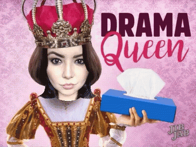 Woman With Crown Holding Tissues GIF