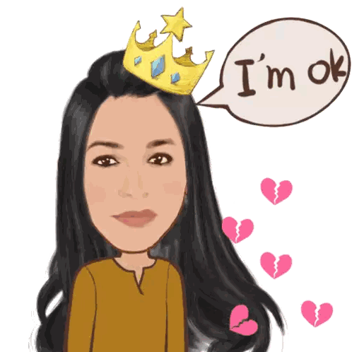 Woman With Crown Saying Im Ok Sticker