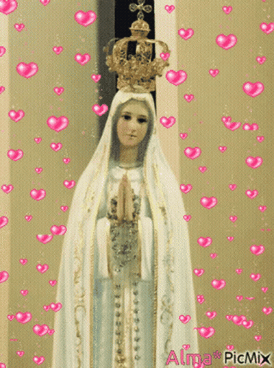 Woman With Crown Surrounded By Pink Hearts GIF