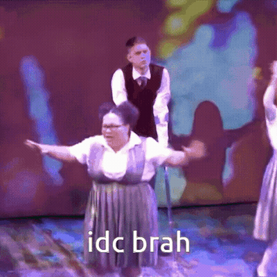 Woman With Crutches Dancing Idc Brah GIF
