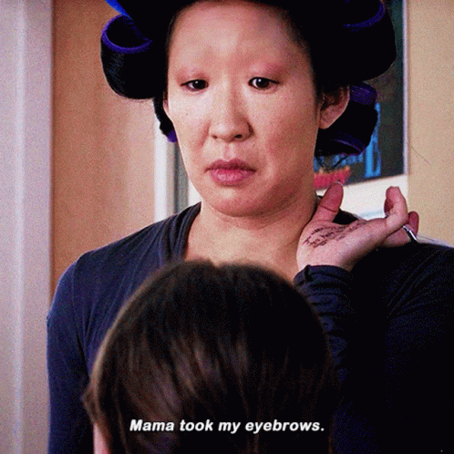 Woman With Curlers Says Mama Took My Eyebrows In Front Of Another Woman GIF