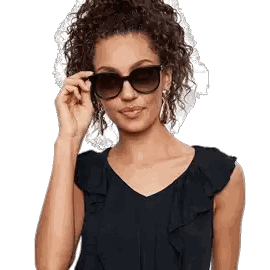 Woman With Curly Hair And Sunglasses Sticker