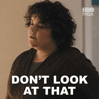 Woman With Curly Hair Don't Look At That GIF