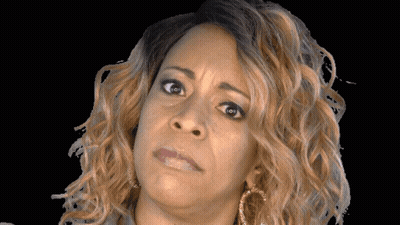 Woman With Curly Hair Hoop Earrings Funny Face GIF
