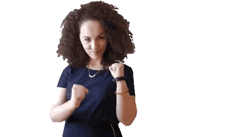 Woman With Curly Hair Making Fist Sticker