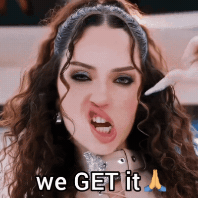 Woman With Curly Hair Making Funny Face We Get It GIF