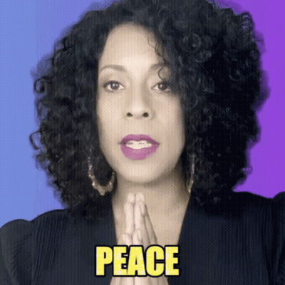 Woman With Curly Hair Praying Peace GIF
