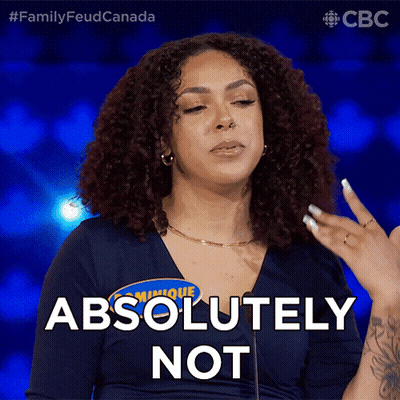 Woman With Curly Hair Saying Absolutely Not GIF