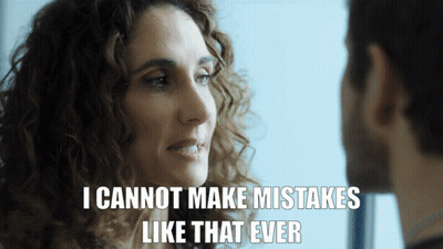 Woman With Curly Hair Saying Cannot Make Mistakes GIF