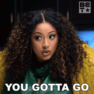 Woman With Curly Hair Saying You Gotta Go GIF