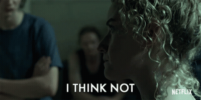 Woman With Curly Hair Says I Think Not GIF