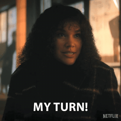 Woman With Curly Hair Says My Turn In Netflix Ad GIF