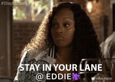Woman With Curly Hair Says Stay In Your Lane GIF