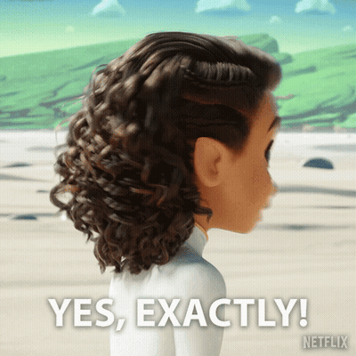 Woman With Curly Hair Says Yes Exactly Netflix GIF