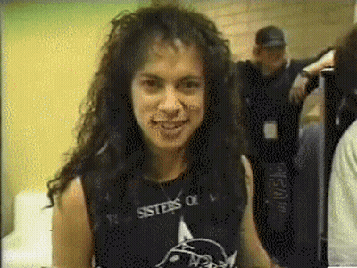 Woman With Curly Hair Wearing Sisters Of Shirt GIF