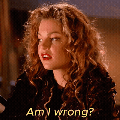 Woman With Curly Red Hair Asking Am I Wrong GIF