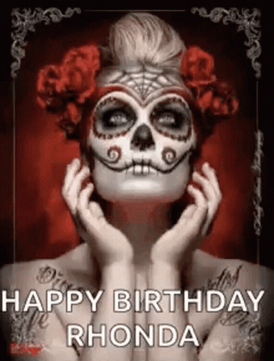 Woman With Day Of The Dead Makeup GIF