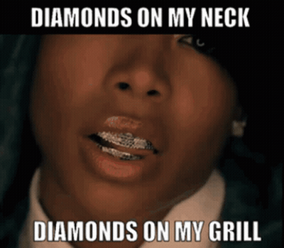 Woman With Diamonds On My Neck And Diamonds On My Grill GIF