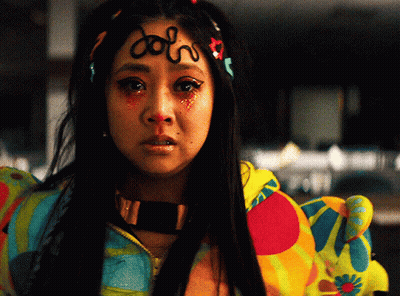 Woman With Doh Forehead Tattoo GIF