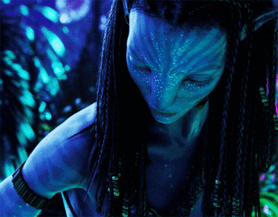 Woman With Dreadlocks And Blue Face Paint GIF