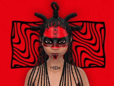 Woman With Dreadlocks And Trxbe Tattoo GIF
