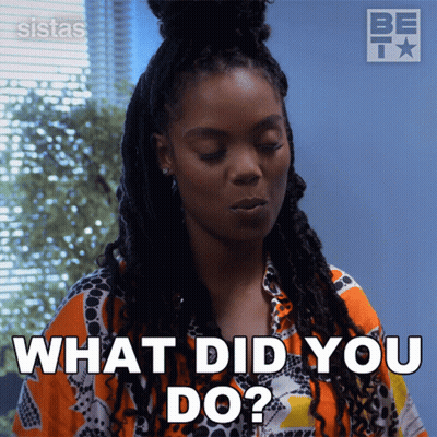 Woman With Dreadlocks Asking What Did You Do GIF