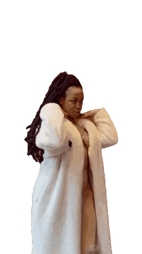 Woman With Dreadlocks Holding Hair Sticker