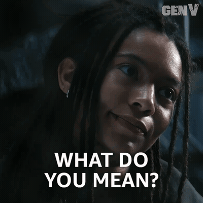 Woman With Dreadlocks Says What Do You Mean In Front Of Genv Logo GIF