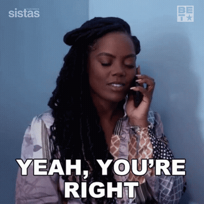 Woman With Dreadlocks Talking On Cell Phone Saying Yeah You're Right GIF