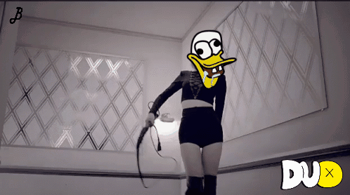 Woman With Duck Face And Word Dux GIF