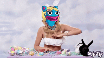 Woman With Easter Eggs Saying GIF Jif GIF
