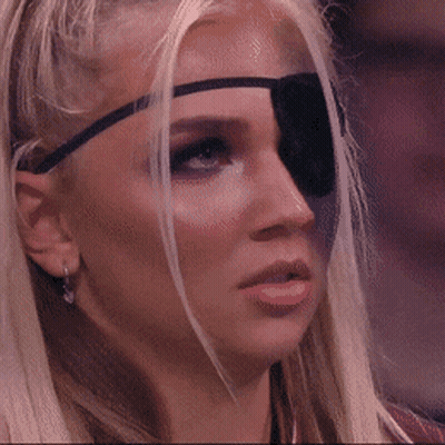 Woman With Eye Patch Close Up GIF