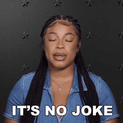 Woman With Eyes Closed It's No Joke GIF