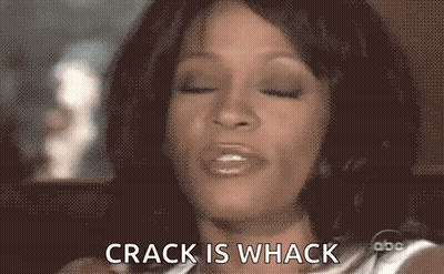 Woman With Eyes Closed Saying Crack Is Whack GIF