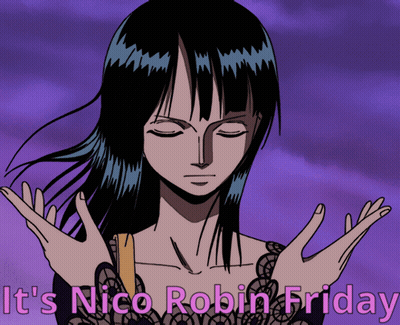 Woman With Eyes Closed Saying It's Nico Robin Friday GIF