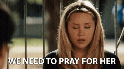 Woman With Eyes Closed Saying We Need To Pray For Her GIF