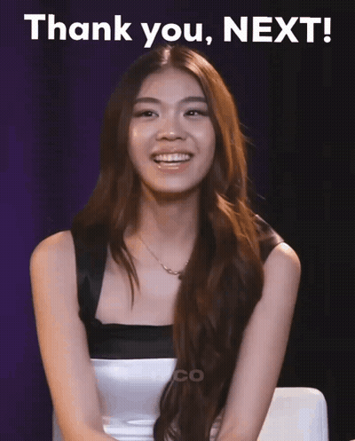 Woman With Eyes Closed Smiling Thank You Next GIF