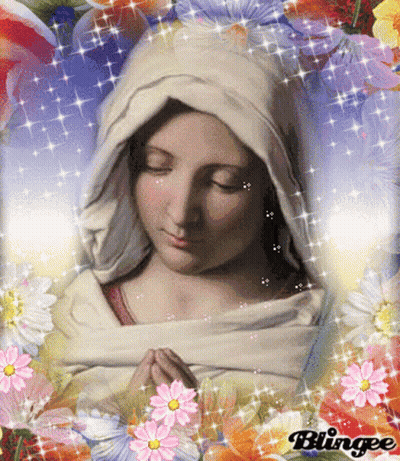 Woman With Eyes Closed Surrounded By Flowers Blingee GIF