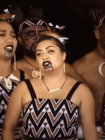 Woman With Face Tattoo And Group Of People GIF
