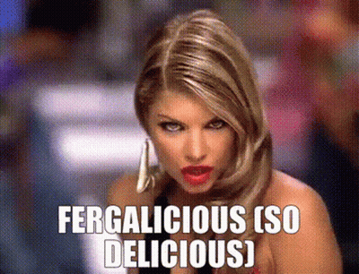 Woman With Fergalicious Text GIF