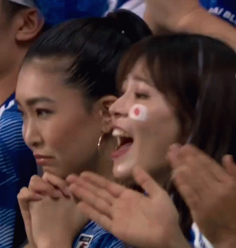 Woman With Flag On Face Applauding GIF