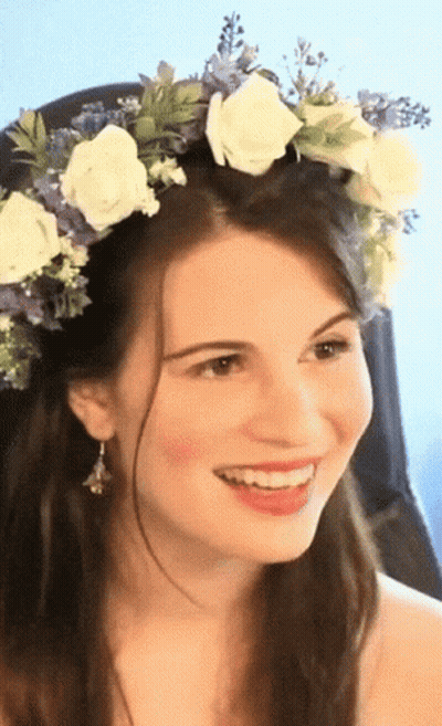 Woman With Flower Crown Smiling GIF