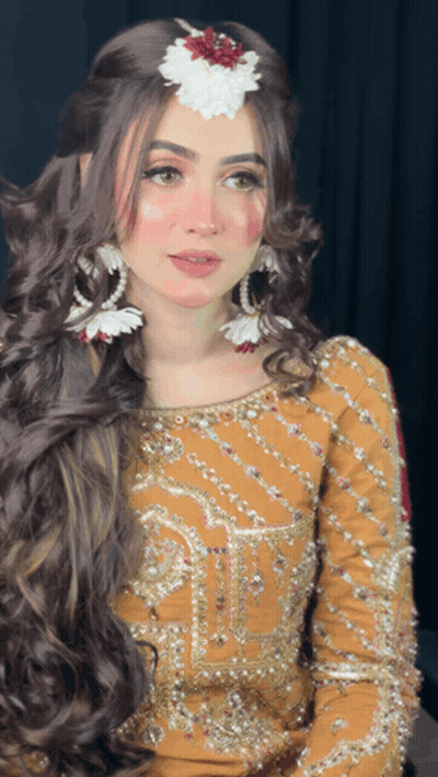 Woman With Flower In Hair And Yellow Dress GIF